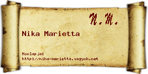 Nika Marietta névjegykártya